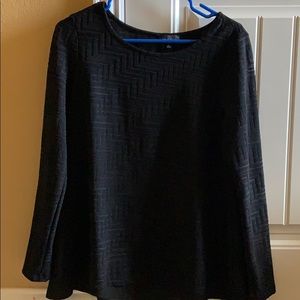 black patterned long sleeve The Limited top